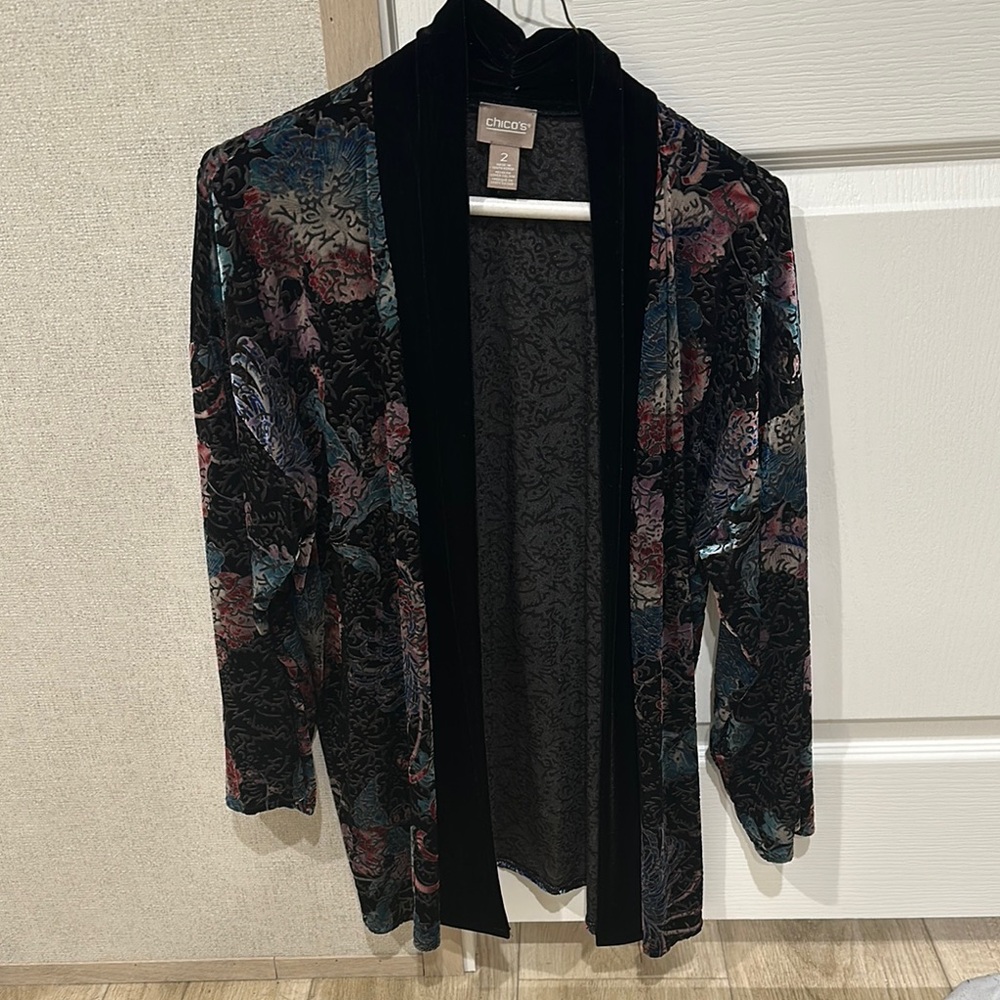 Chico's Multicolor Velvet Jacket
